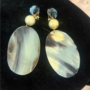 Jumbo Size Elegant Gold and Black Earrings